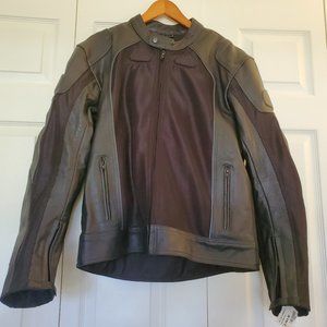 BILT Men's Size 42 Motorcycle Leather Jacket Air Demon Black Armored